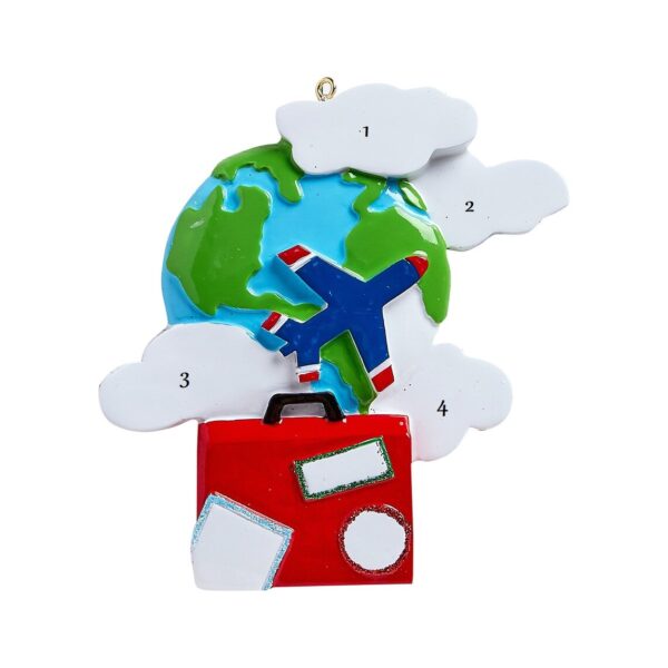 World traveller personalised Christmas ornament