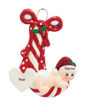 Baby on Candy Cane Red