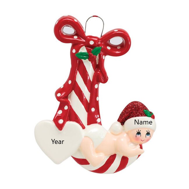 Baby on Candy Cane Red