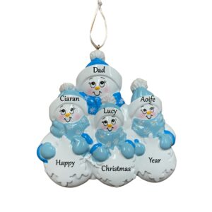 Single parent with children personalised ornament