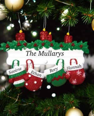 Personalised Christmas decoration with 4 names,