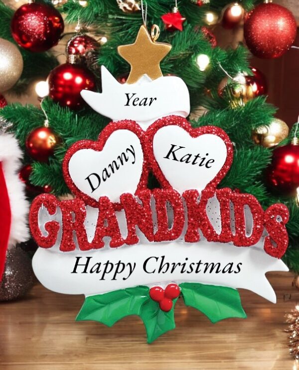 personalised ornament for 2 Grandchildren