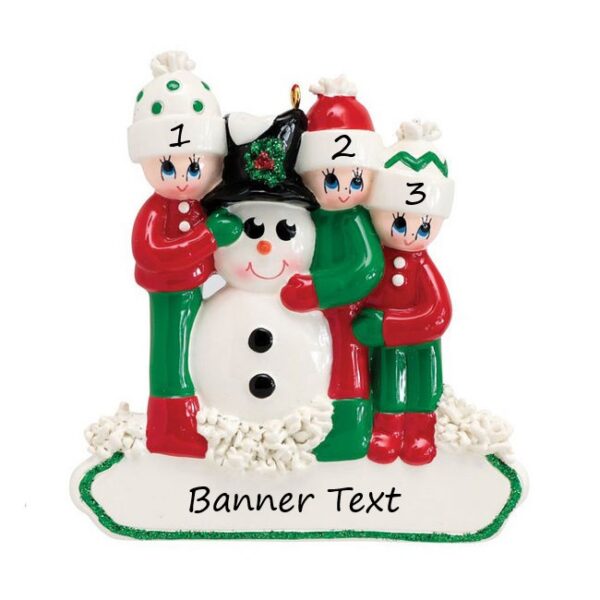 Making a Snowman 3 Personalised Christmas Ornament