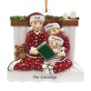 PX Reading in Bed Family 3 personalised Christmas Ornament